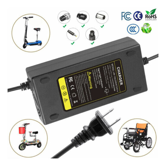54.6V 2A Power Charger DC Head For 48V Li-ion Battery Electric Bicycles US Plug 